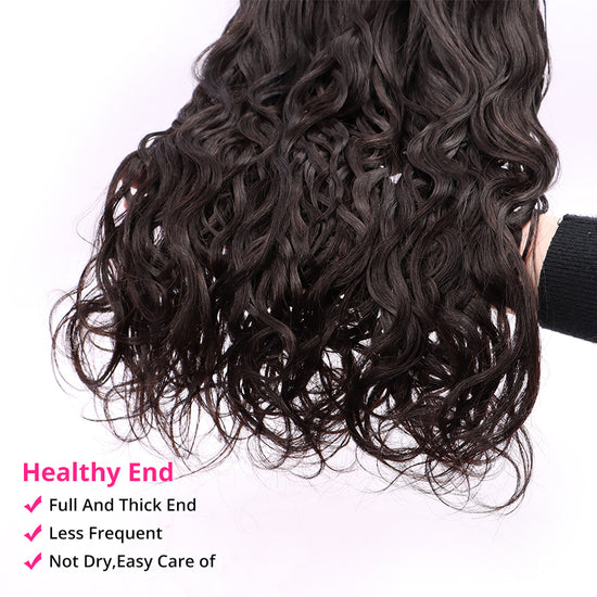 Water Wave 3 Bundles With 5*5 HD HD Lace Frontal Closure Unprocessed Human Hair YiWigs