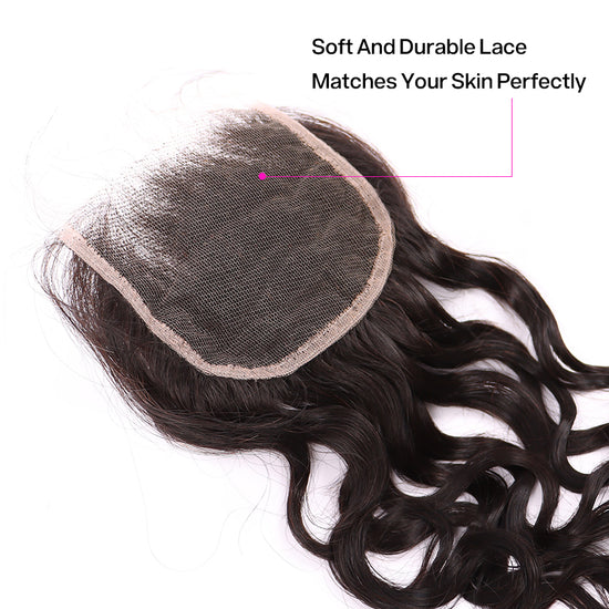 Human Primary Hair Water Wave 4*4 HD  Lace Hair Clips YiWigs