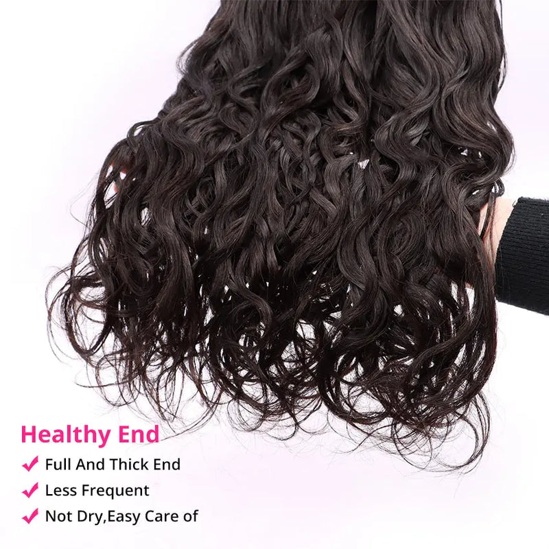 Unprocessed Virgin Human Hair  Natural Black Water Wave Hair Single Bundle YiWigs