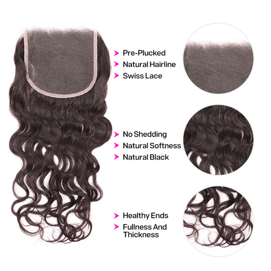 5*5 HD Lace Closure Water Wave Human Hair Sew In Closure YiWigs