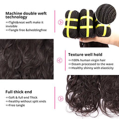 Unprocessed Virgin Human Hair  Natural Black Water Wave Hair Single Bundle YiWigs