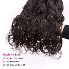 Unprocessed Virgin Human Hair  Natural Black Water Wave Hair Single Bundle YiWigs