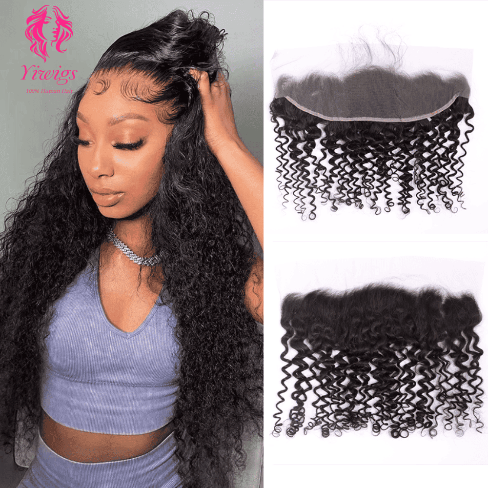 YiWigs 4*4 Transparent HD Lace Closure 10A  Closure Human Hair 100% Unprocessed Virgin Lace Closure Human Hair Pre Plucked with Baby Hair Natural Black