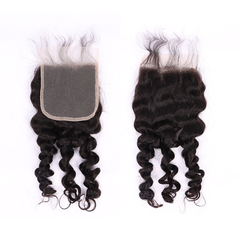 10-22inch Deep Wave Hair Virgin Human Hair 4x4 Transparent Lace Closure YiWigs