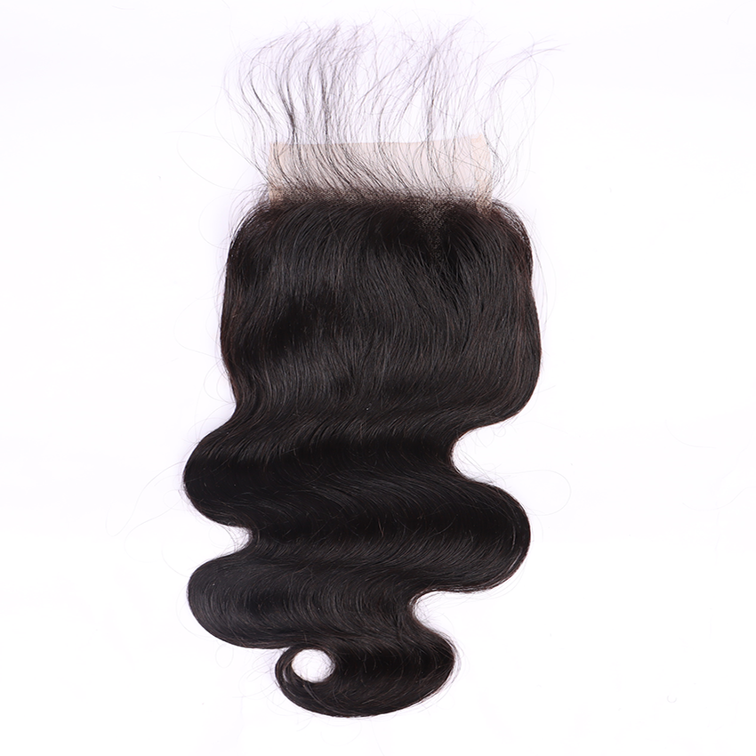 100% Human Virgin Hair Body Wave 4*4 Transparent Lace Closure YiWigs