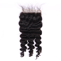 10-22 inch Deep Wave Hair Virgin Human Hair 5*5 Transparent Lace Closure YiWigs
