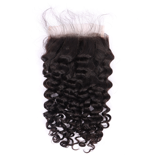 Deep Curly Human Hair 5*5 Transparent Lace Closure Human Hair Closure YiWigs
