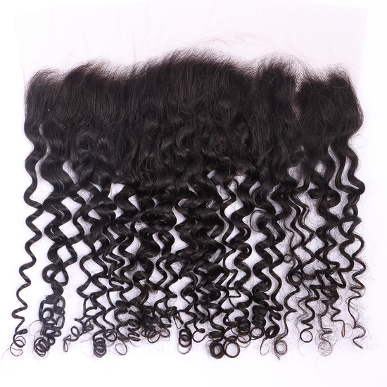 Deep Curly Virgin Human Hair 13*4 Transparent Lace Frontal Relaxed Hair YiWigs