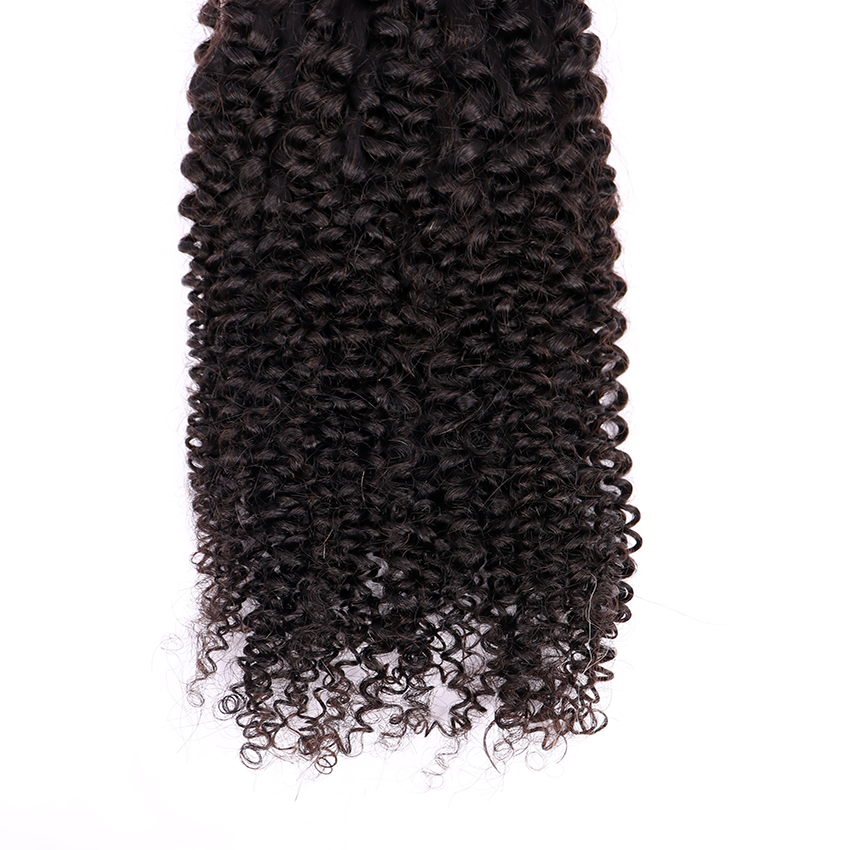 100% Human Virgin Hair Kinky Curly 4*4 Transparent Lace Closure YiWigs