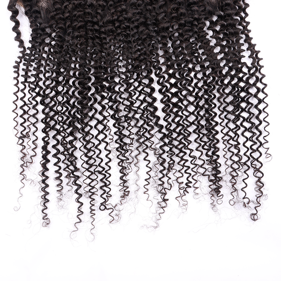 Kinky Curly Human Hair 13*4 Transparent Invisible Lace Full Frontal YiWigs