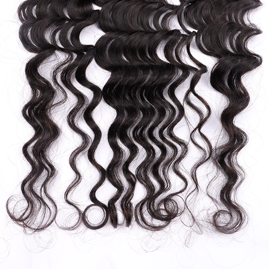 100% Human Virgin Hair Deep Wave 13*4 Transparent Lace Frontal YiWigs