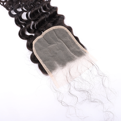 Deep Curly Human Hair 4*4 Transparent Lace Closure Human Hair Closure YiWigs