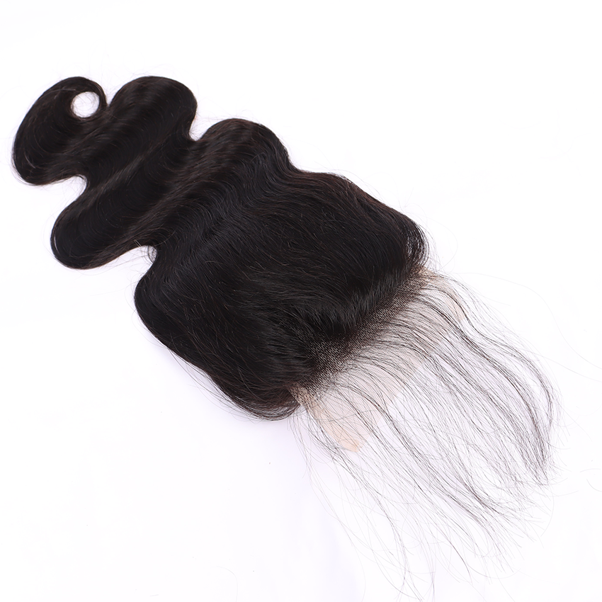 100% Human Virgin Hair Body Wave 4*4 Transparent Lace Closure YiWigs