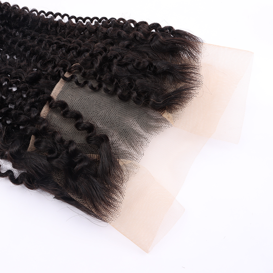 Kinky Curly Human Hair 13*4 Transparent Invisible Lace Full Frontal YiWigs