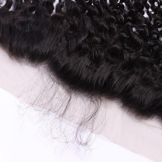 Deep Curly Virgin Human Hair 13*4 Transparent Lace Frontal Relaxed Hair YiWigs