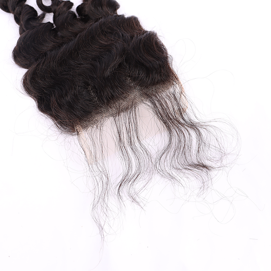 10-22inch Deep Wave Hair Virgin Human Hair 4x4 Transparent Lace Closure YiWigs