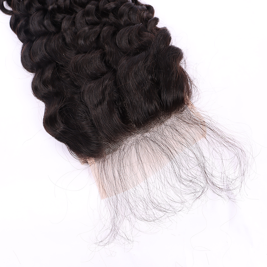 Deep Curly Human Hair 5*5 Transparent Lace Closure Human Hair Closure YiWigs