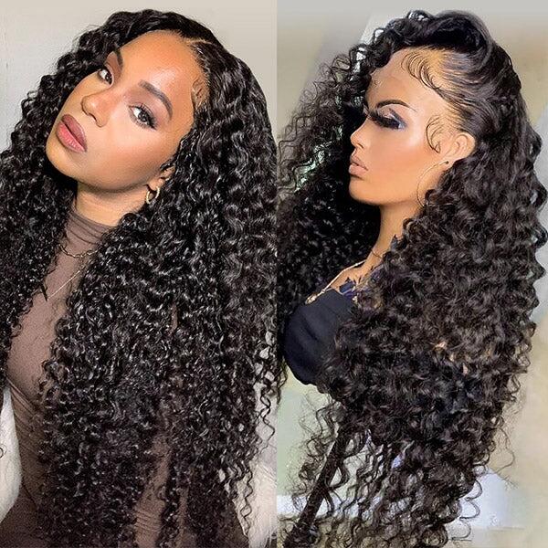 Deep Wave Long Hair Transparent Invisible Lace 13*4 Wigs For Women Human Hair Long Wigs YiWigs