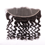 Double Drawn 3 Bundles Human Virgin High Volume Hair Deep Wave With Invisible 13*4 HD Lace Frontal YiWigs