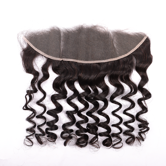 Deep Wave Virgin Human Hair 13*4 HD Lace Frontal Relaxed Hair YiWigs