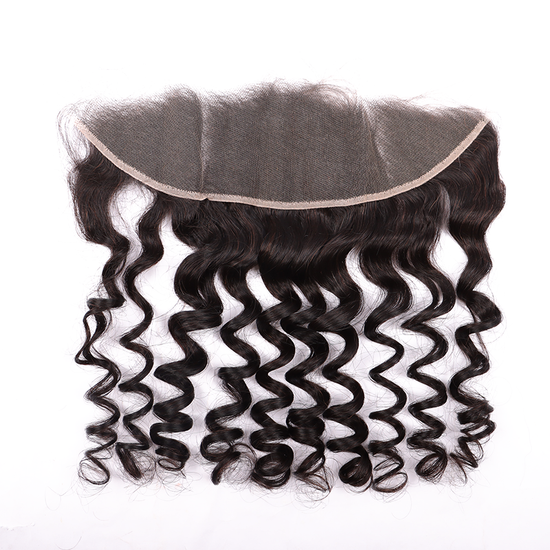 Deep Wave Virgin Human Hair 13*4 HD Lace Frontal Relaxed Hair YiWigs
