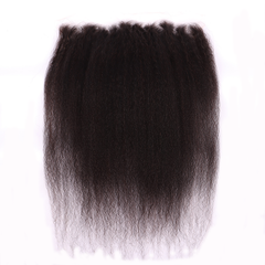 Kinky Straight Virgin Human Hair 13*4 HD Lace Frontal Relaxed Hair YiWigs