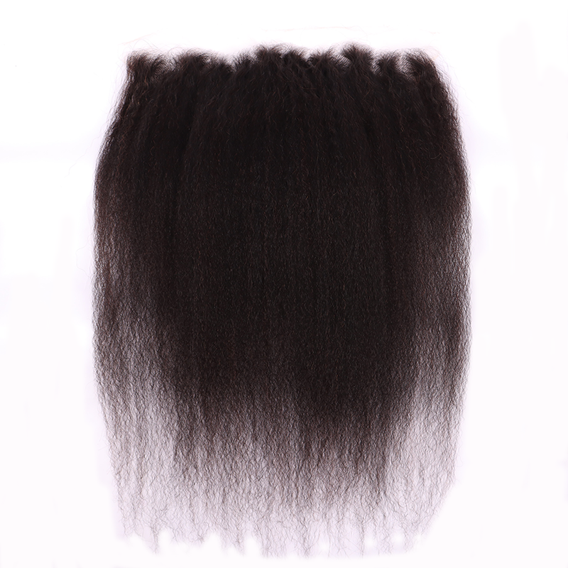 Kinky Straight 3 Bundles With 13*4 HD Lace Frontal Closure Unprocessed Human Hair YiWigs