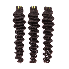 3 Bundles Human Virgin Hair Deep Wave With Invisible 4*4 HD Lace Frontal YiWigs