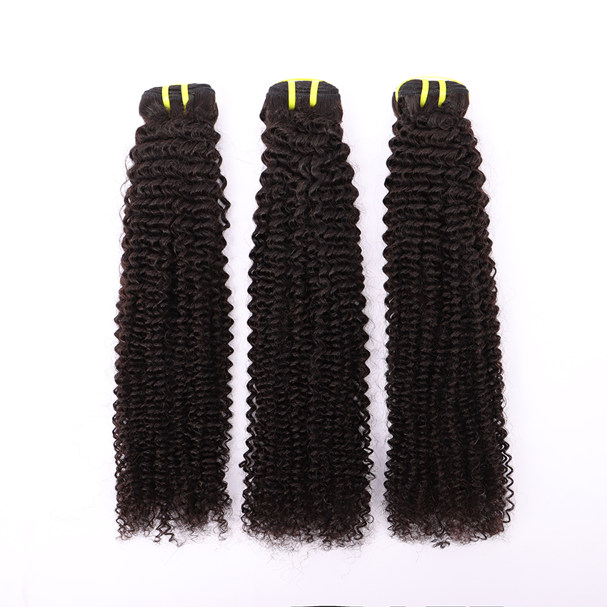 3 Bundles Human Virgin Hair Kinky Curly Weave With 4*4 HD Lace Frontal YiWigs