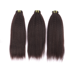 3 Bundles Human Virgin Hair Kinky Straight Weave With 4*4 HD Lace Frontal YiWigs