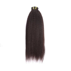 Kinky Straight Weave Human Virgin Hair Natural Black Set YiWigs