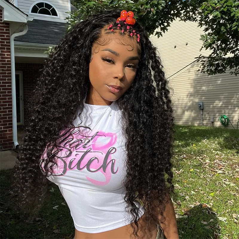Deep Curly 13*4 Wigs For Women Invisible Lace Front Wig YiWigs