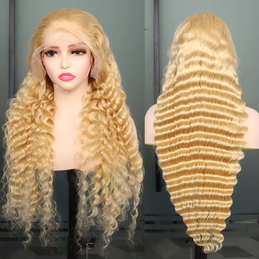 YiWigs #613 Blonde Deep Wave Wigs 13*4 Lace Front Human Hair Wigs 613 HD Lace Frontal Wig With Baby Hair
