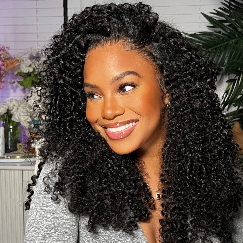 Kinky Curly 13*4 Wigs For Women Invisible Lace Front Wig YiWigs
