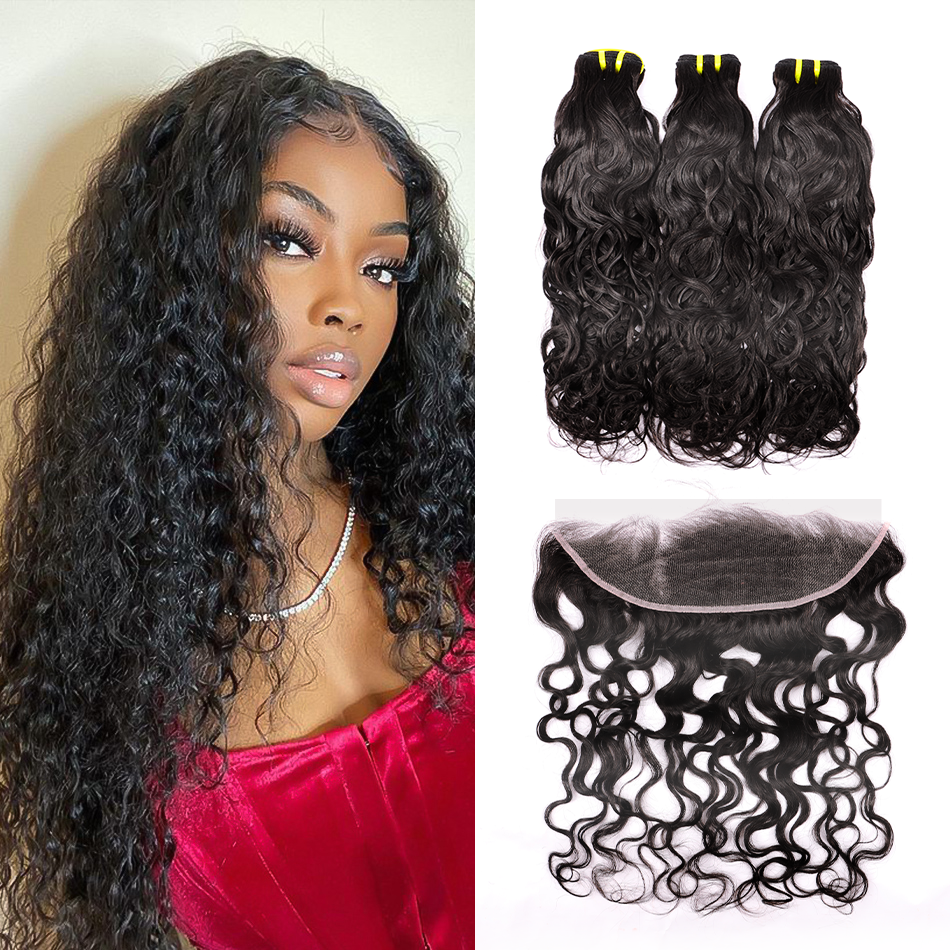 Human Virgin Hair Water Wave 13*4 HD Lace Frontal Human Hair YiWigs