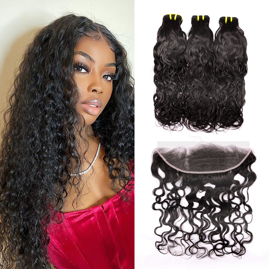 Human Virgin Hair Water Wave 13*4 HD Lace Frontal Human Hair YiWigs