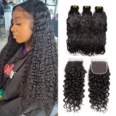 5*5 HD Lace Closure Water Wave Human Hair Sew In Closure YiWigs