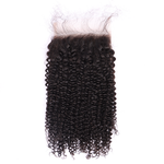 100% Human Virgin Hair Kinky Curly 5*5 Transparent Lace Closure YiWigs